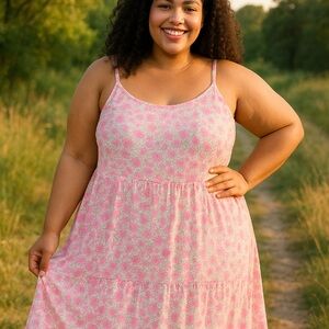 Old Navy Pink Floral Maxi Dress